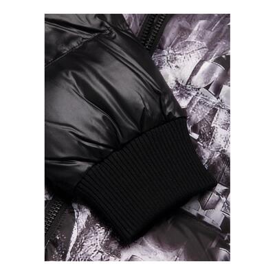 blackgateone 黑色印花立领长袖羽绒服