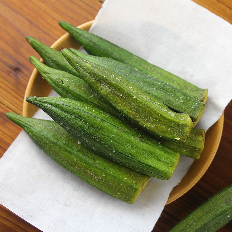 自然之都 黄秋葵干 即食脱水蔬菜干蔬果脆秋葵脆片零食综合果蔬