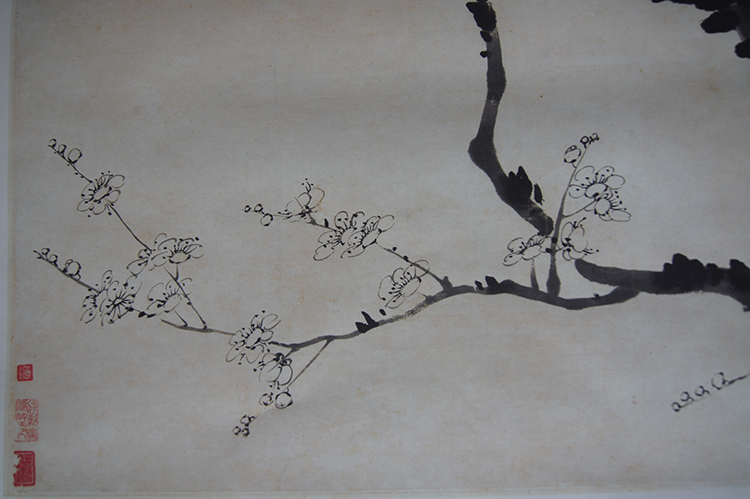 1:1名家真迹国画山水画古代名画复制品临摹金农墨梅图94*139cm