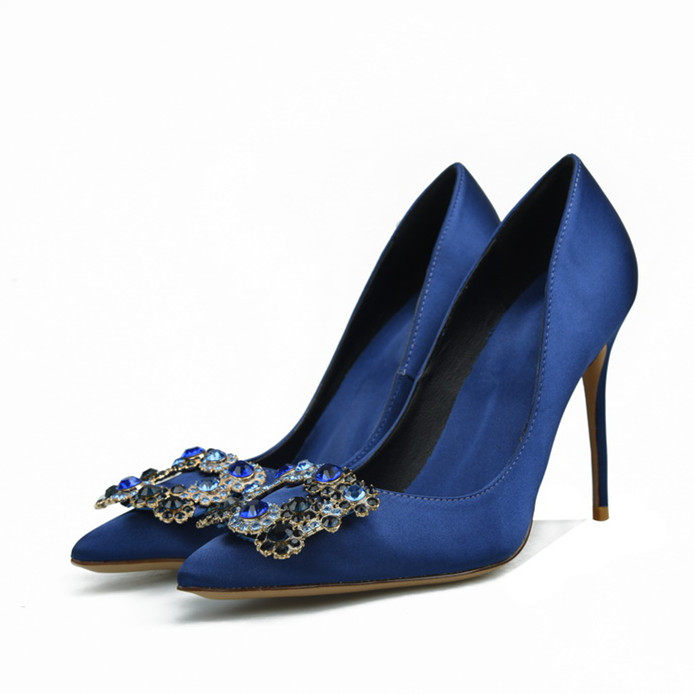 一折43码高跟鞋女细跟_欧版绸缎高跟鞋6/8/10厘米大码40-43 44 45 46