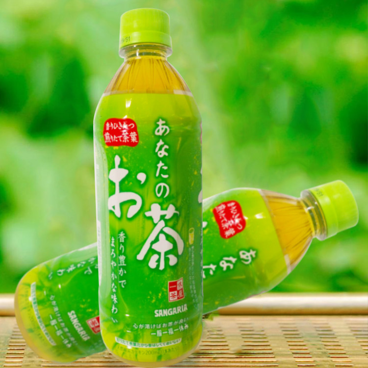 日本茶饮料_日本进口饮料sangaria三佳利绿茶饮料无糖分青茶500ml零卡