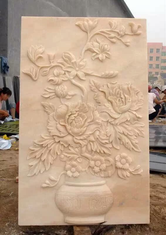 石雕欧式浮雕构件花草浮雕挂件大理石材电视背景墙浮雕贴花装饰