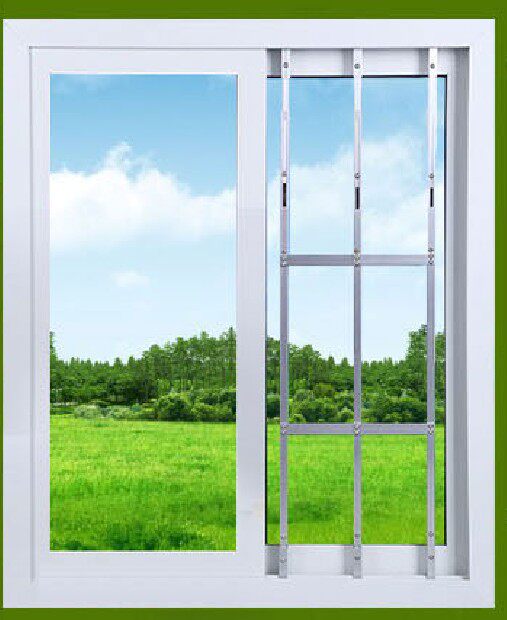 铝合金平开窗防护栏防盗窗护栏免打孔儿童安全防护网防坠窗户围栏