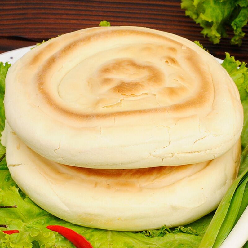 甘肃特产农家手工白饼子 锅盔馍美食白吉饼肉夹馍烧饼小吃 5个装