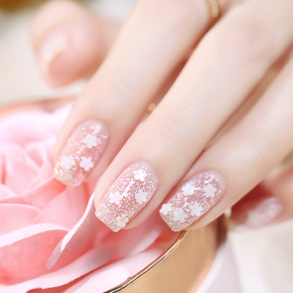 miss candy健康甲油仙女花瓣指甲油樱花色可剥