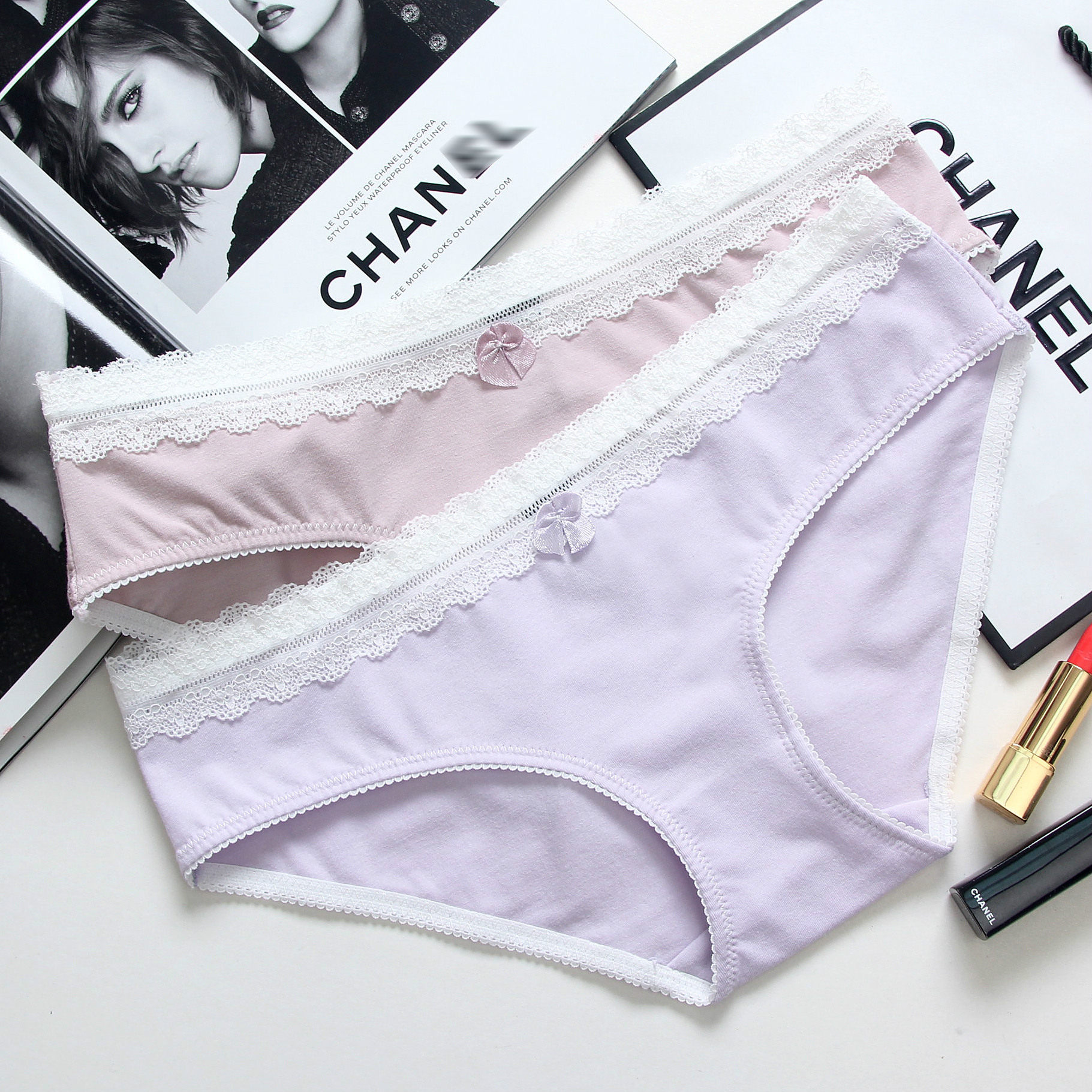 买三送一纯棉内裤性感蕾丝内裤女士三角裤内裤