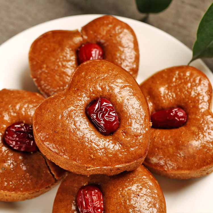 史家糕点_史家糕点 爱心红枣发糕酒酿米糕红糖发糕水塔糕传统糕点 4件
