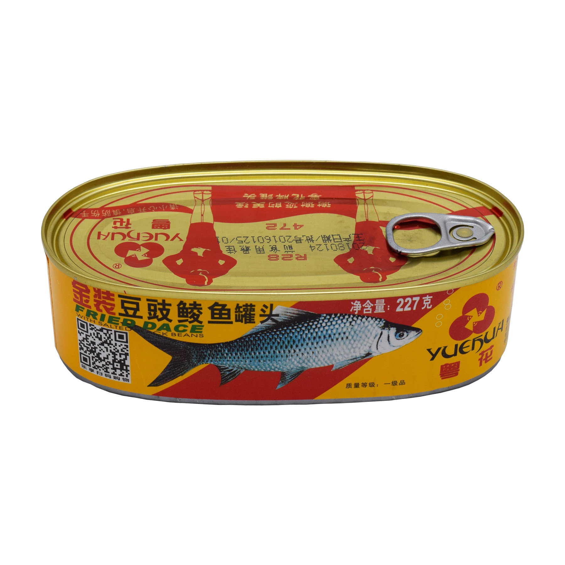 广州特产粤花牌金装豆豉鲮鱼罐头即食零食227g腌制鱼户外24包邮