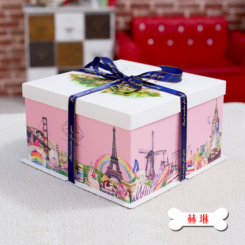 点心包装盒_幸福时光加高款 手提盒 三合一生日蛋糕盒点心盒包装盒