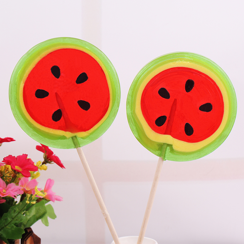 西瓜糖_整盒价 味80克24支西瓜波板棒棒糖水果硬果零食品零食优惠券