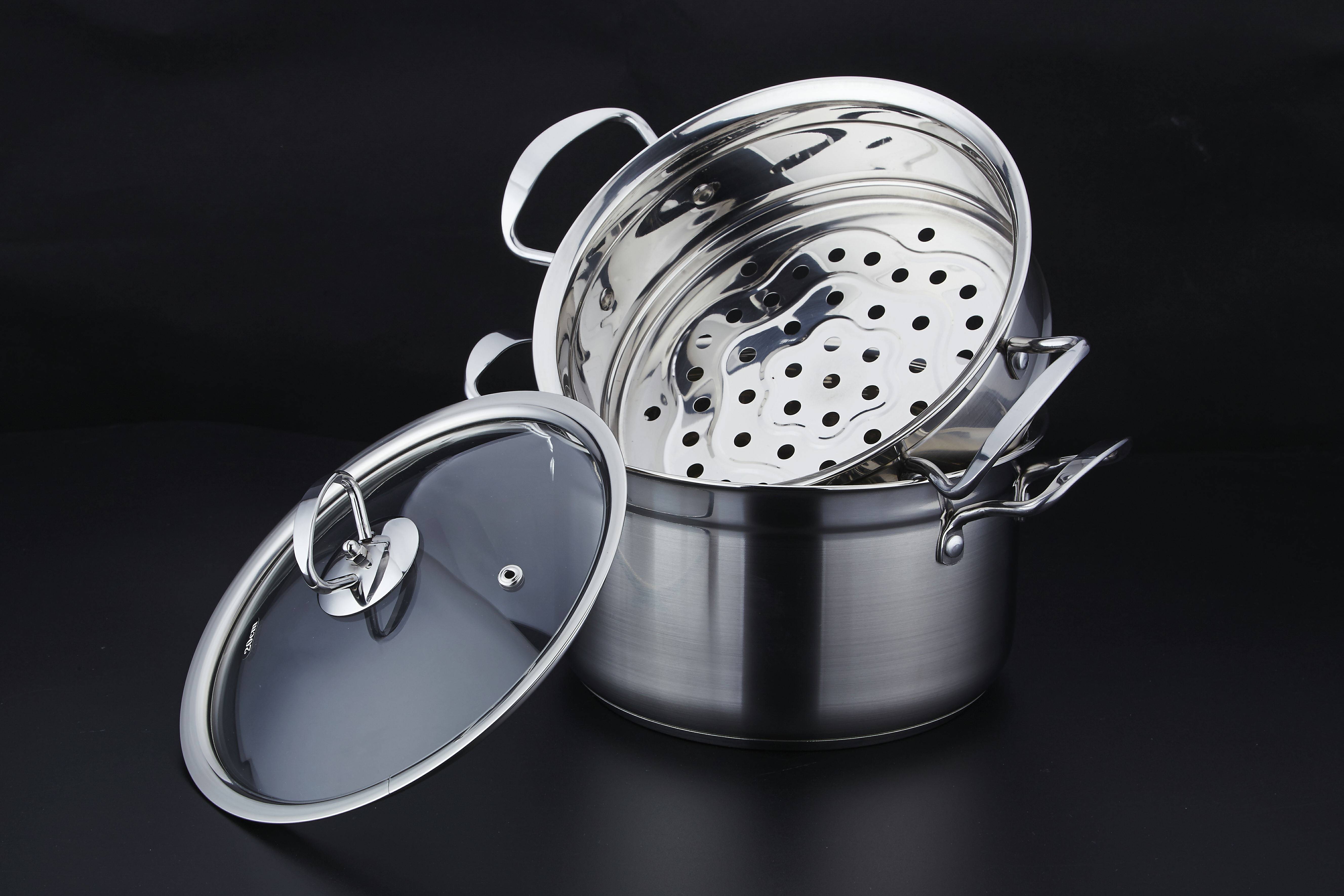 加厚加高不锈钢蒸格22cm-26cm蒸锅汤锅多用锅一体蒸笼蒸屉蒸馒头