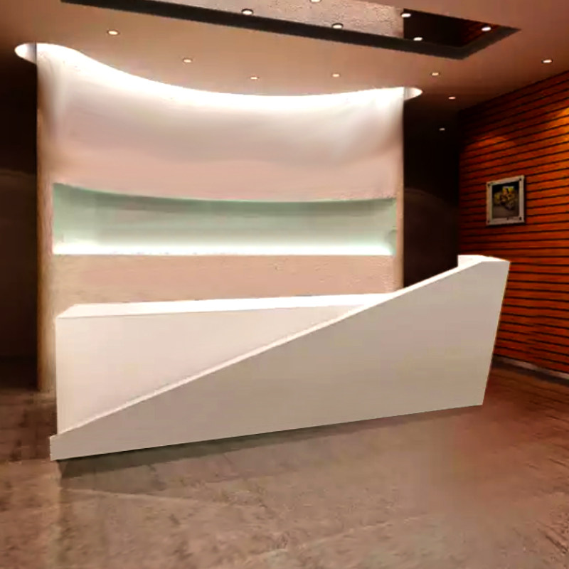 新款前台接待台时尚简约创意现代艺术迎宾吧台柜台烤漆公司办公桌