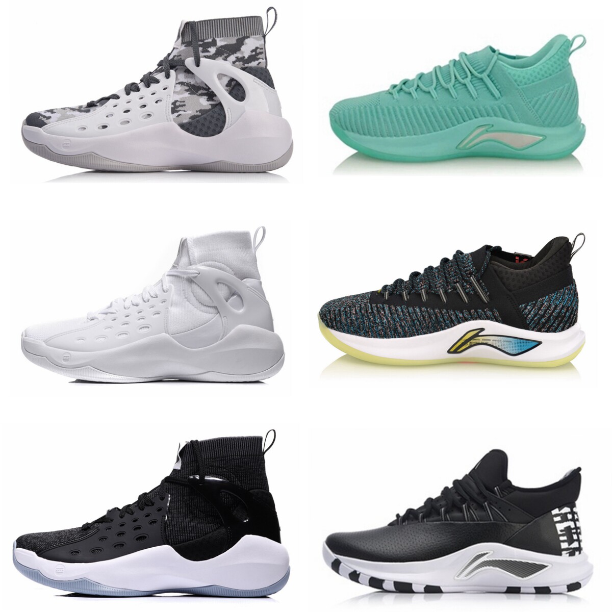 李宁篮球鞋男鞋音速5_李宁男鞋闪击5中帮减震耐磨音速6高帮专业篮球鞋