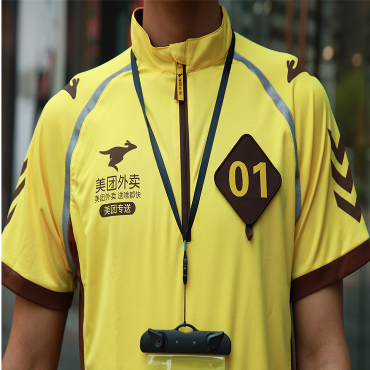 美团外卖工作衣夏天短袖薄款骑手速干圆领t恤定制logo工作服印字