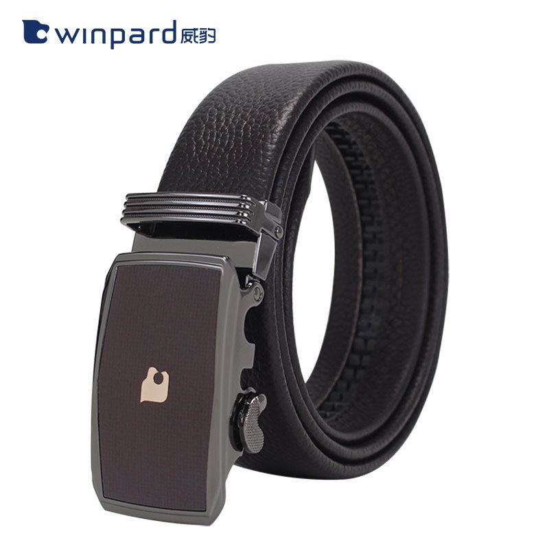 威豹皮带男针扣头层牛皮男士休闲真皮腰带青年中年男式牛仔裤带