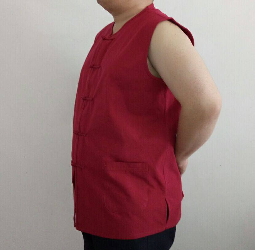 一折唐装男_中国风传统盘扣纯棉老粗布唐装男马甲背心马褂夏季老头