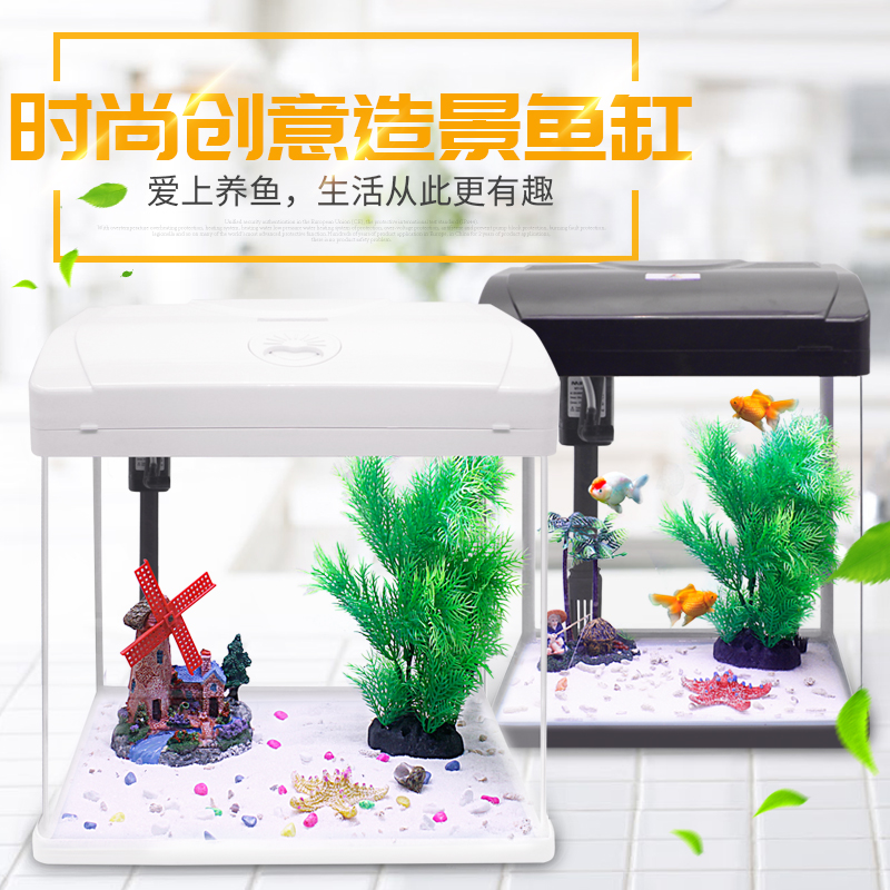 泰国生态懒人斗鱼缸迷你小型创意办公室迷你鱼