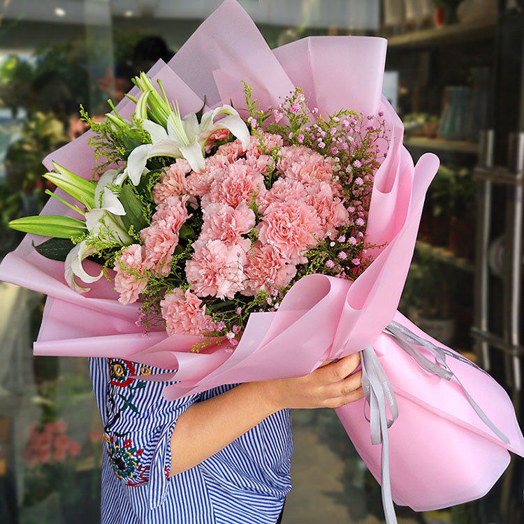 百合花束鲜花_教师节鲜花康乃馨百合花束礼盒汉口武昌光谷汉阳武汉