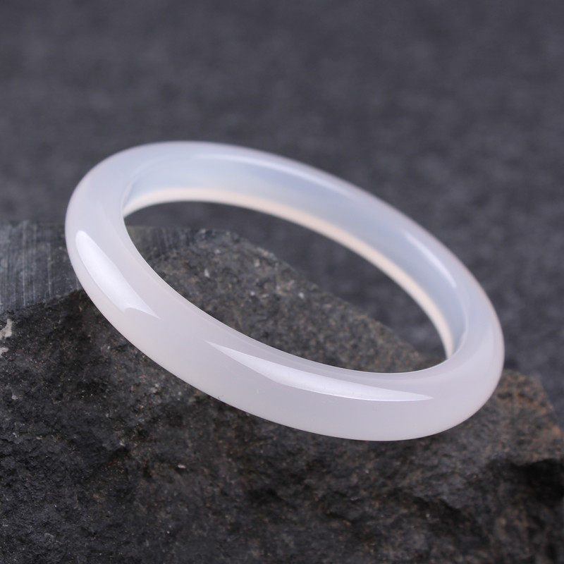 特价玛瑙手镯细条 纯天然_白玛瑙手镯女玉镯子女款纯天然正品原色冰种