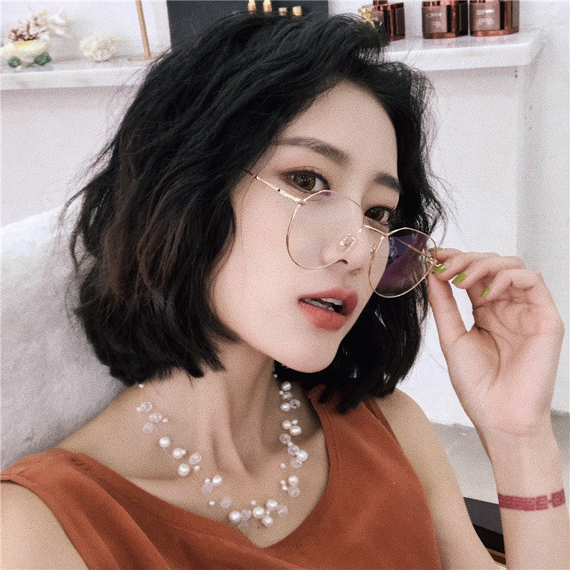 眼镜框女小脸款_金丝边眼镜框网红款韩版超轻眼睛框镜架女小脸复古平