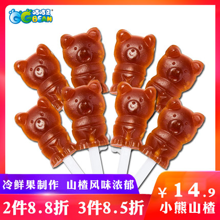 咭咭豆 小熊山楂糕棒棒糖卷儿童果丹皮零食蜜饯果脯小吃散装500g