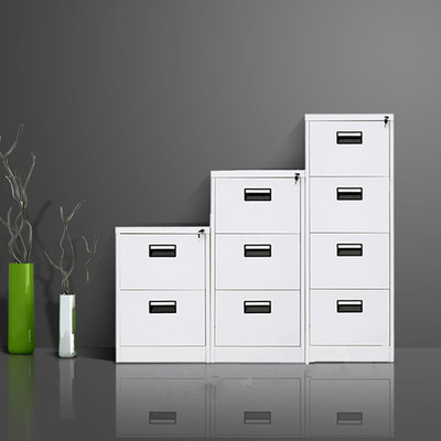 钢制二三四斗卡箱卡片柜a4fc挂快劳文件柜铁皮柜带锁立式档案柜