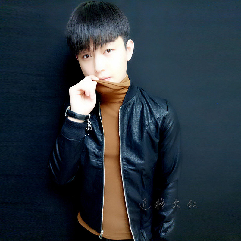 特价社会外套男 刺绣 帅气_春秋新款立领薄款男装夹克社会人修身青年