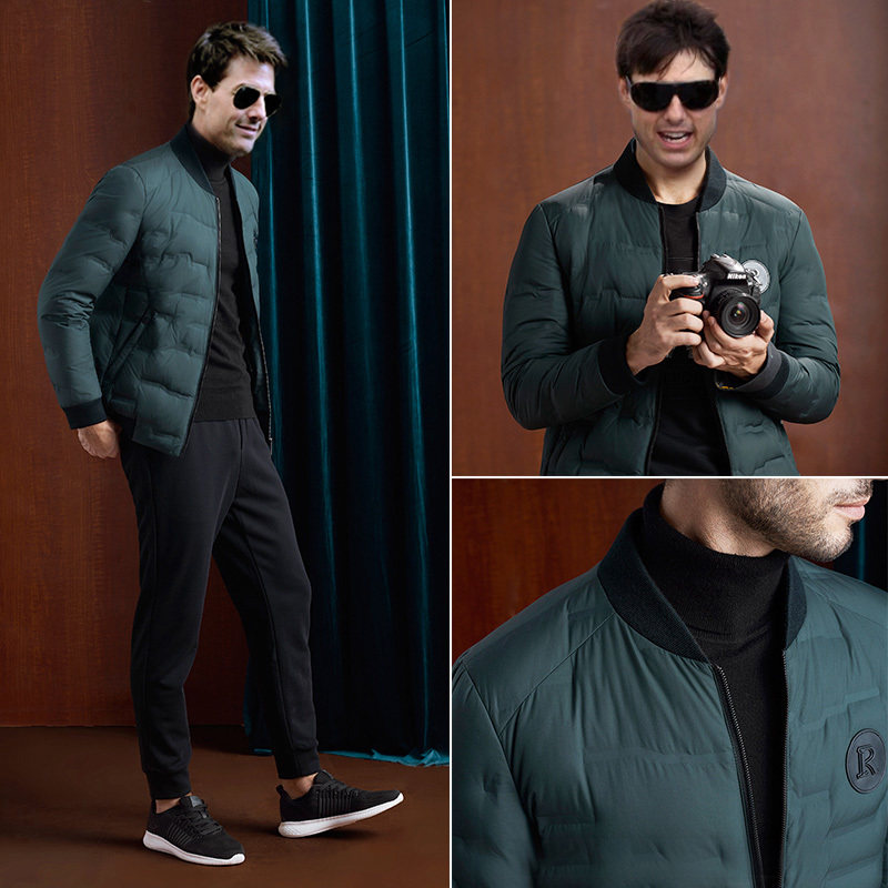 r牌轻薄羽绒服男士短款羽绒服休闲青年反季白鸭绒秋冬外套男装1元优惠