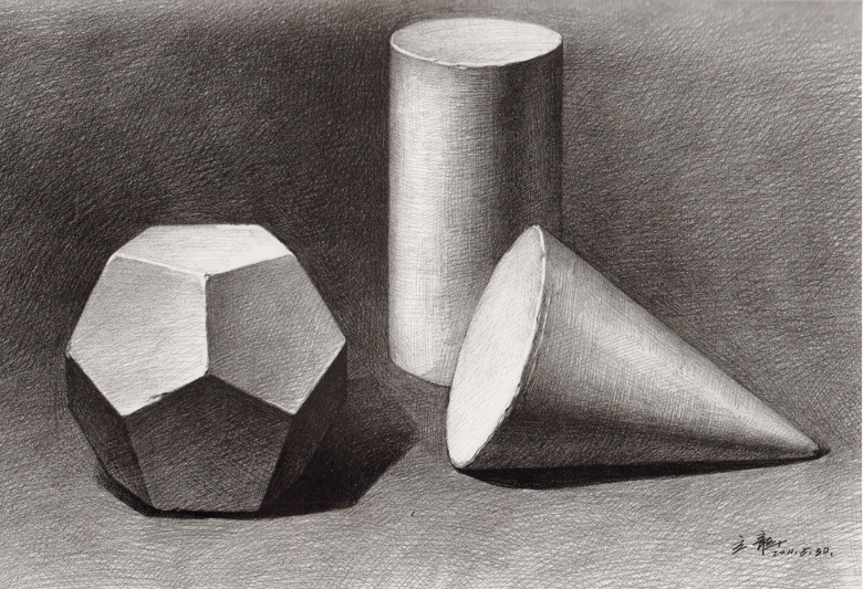 美术素描图片几何体