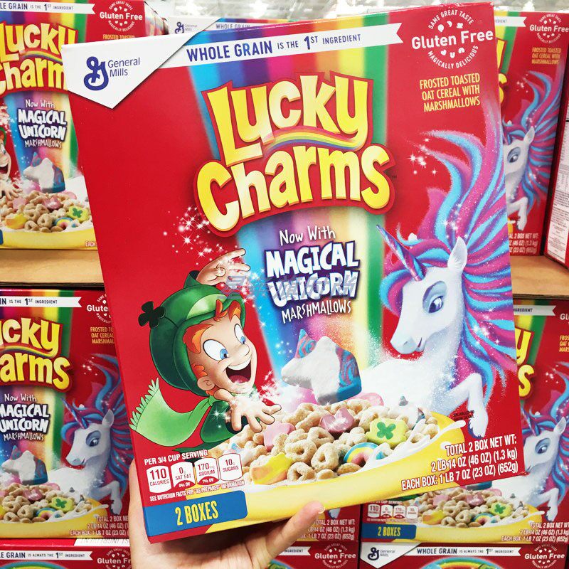 一折早餐麦片圈_luckycharms全谷物彩虹燕麦圈儿童营养早餐麦片 1.