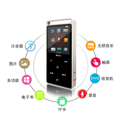 锐族d01 蓝牙mp3 触屏mp4播放器 迷你学生随身听插卡触摸屏超薄p3_7折