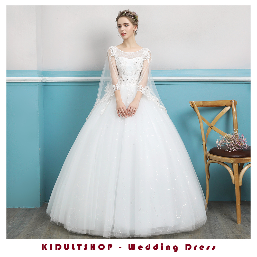 抹胸婚纱蓬蓬裙白色齐地订做尺码2017新款wedding dress新娘婚礼