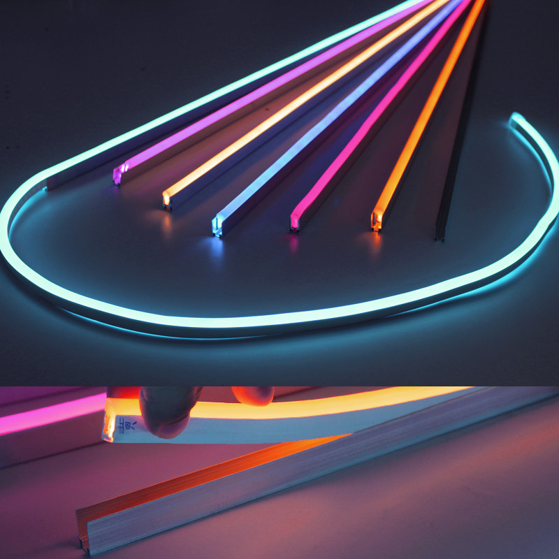 彩色灯带七彩变色室内酒吧 卧室智能荧光灯带夜光装饰led客厅线灯