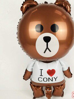 新款卡通铝膜铝箔生日派对商场学校气球布朗熊可立体抱抱熊装饰