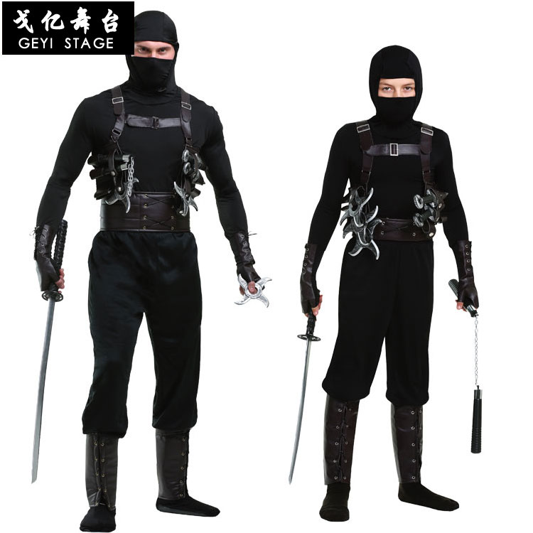 cos日本忍者服装万圣节舞台表演演出服成人儿童特战杀手间谍服装