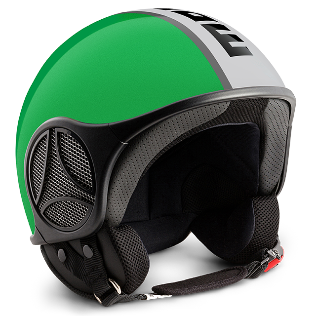 意大利momo头盔 复古哈雷机车摩托车半盔四分之三盔街车头盔灰绿