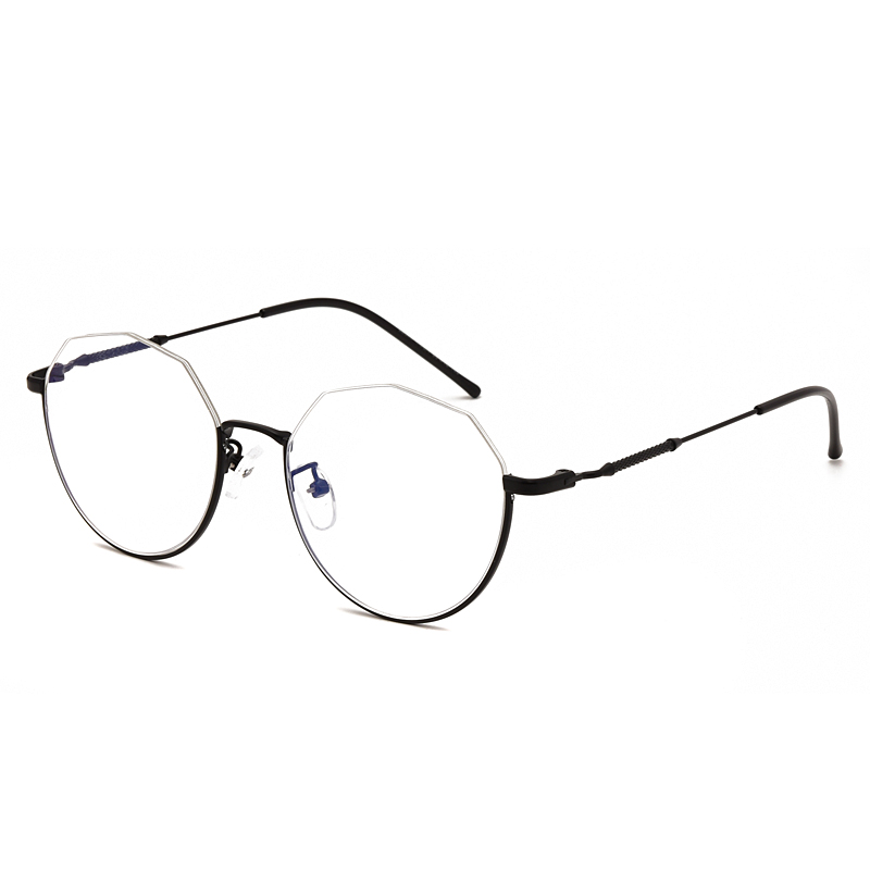 下边框眼镜架女时尚倒框眼镜复古平光镜不规则近视眼镜防蓝光成品