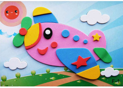 幼儿童入门eva贴画3d立体粘贴纸海绵纸工宝宝diy手工制作材料包邮