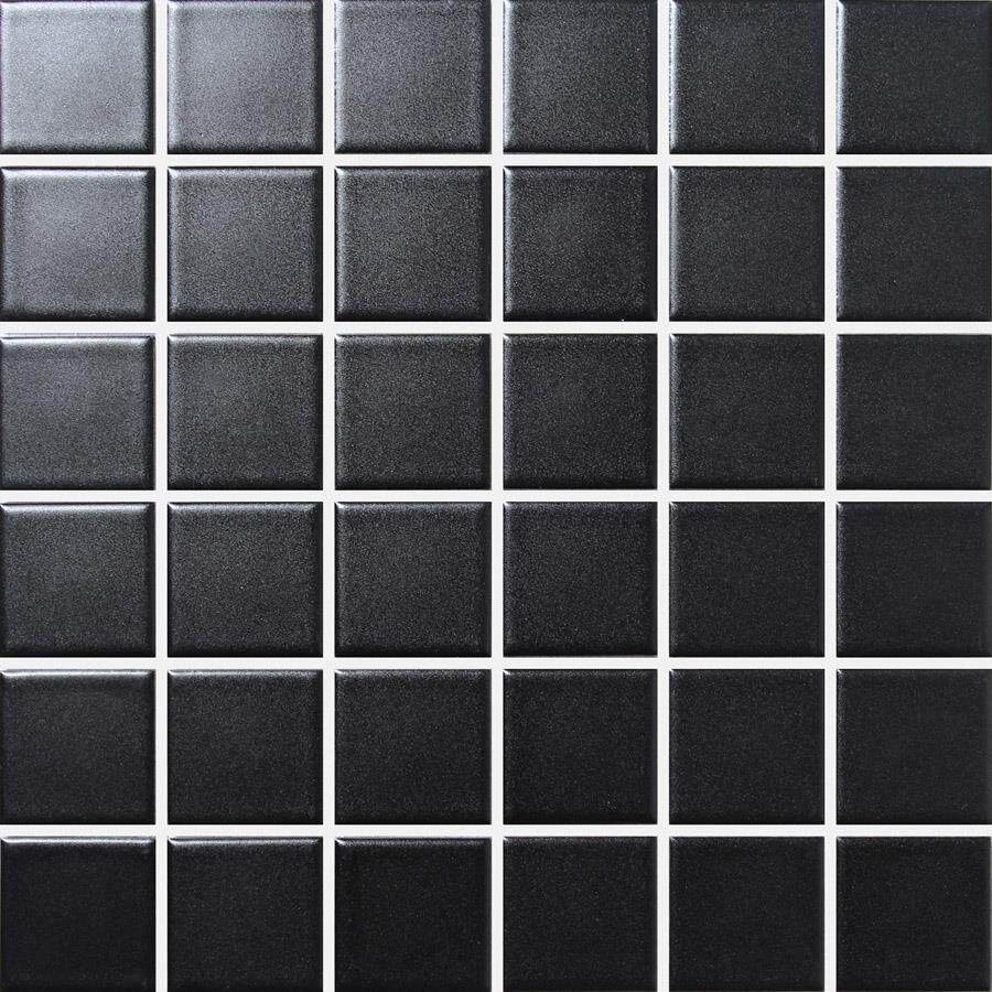 奥廷特陶瓷马赛克黑色亮亚光面浴室卫生间地板墙面瓷砖踢脚线