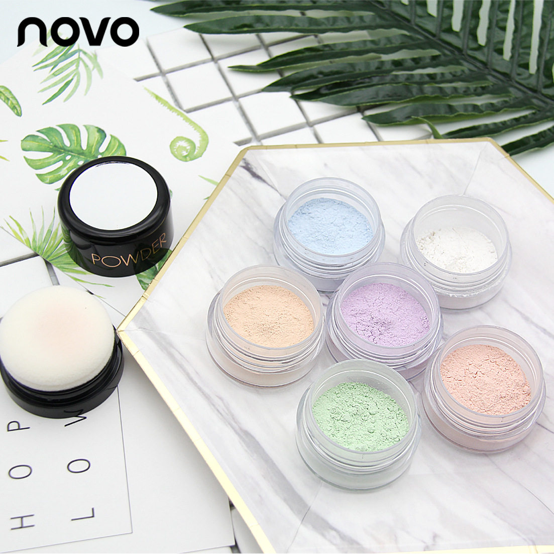 9包邮 novo隐形毛孔控油定妆蜜粉 蘑菇头散粉轻薄提亮肤色优惠券