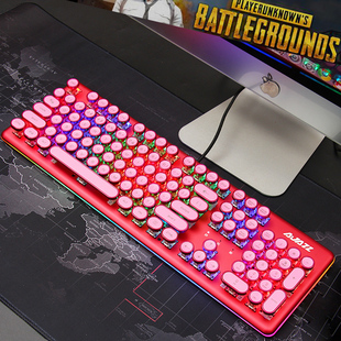 黑爵ak43蒸汽朋克机械键盘黑轴红轴茶轴青轴粉色女生游戏键盘