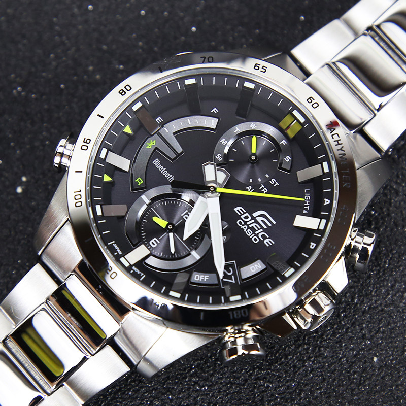 热销卡西欧男表钢带_卡西欧光动能男士钢带男表智能蓝牙表手表男eqb