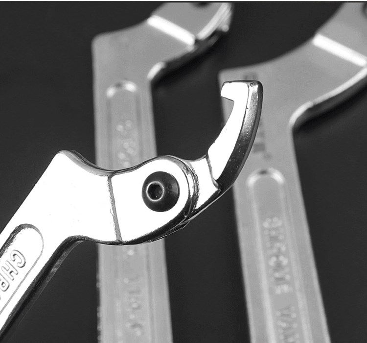 圆螺母扳手可调节钩型活动扳手 圆头勾型勾头万能多功能月牙扳手