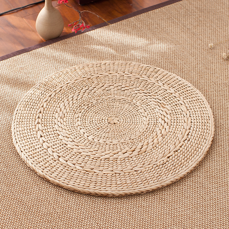 手工蒲团坐垫加厚草编榻榻米圆形瑜伽地板飘窗