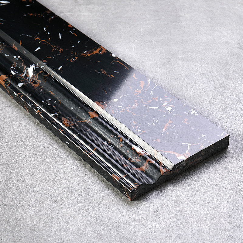 黑金花大理石踢脚线客厅瓷砖门槛石墙角地角收边线条地脚线定制优惠券