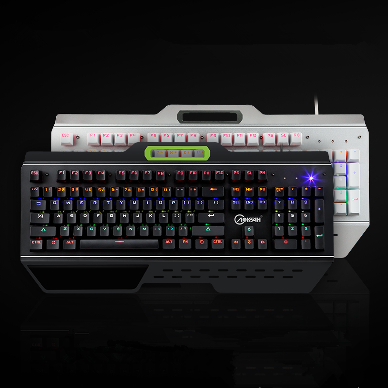 机械键盘黑轴104键_沃野k107游戏机械键盘104真机械青轴黑轴电脑键盘