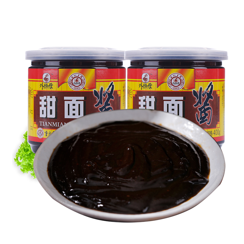 外祖母 永川甜面酱400gX2罐 重庆小面葱杂酱京酱肉回锅肉调料酱