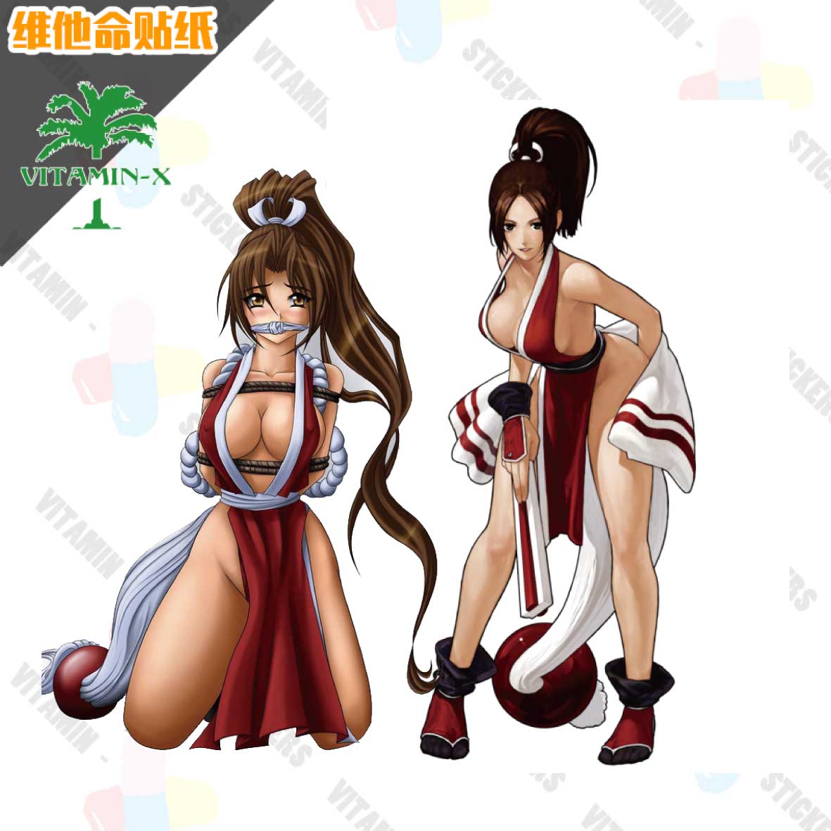 不知火舞女神贴纸行李箱贴纸王者荣耀元素拳皇防水不留胶高品质