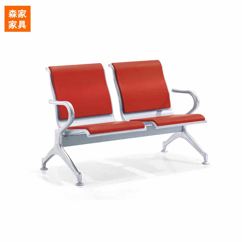 四人位排椅长椅加皮垫银行连排座椅诊所诊疗椅输液椅休息区接待椅