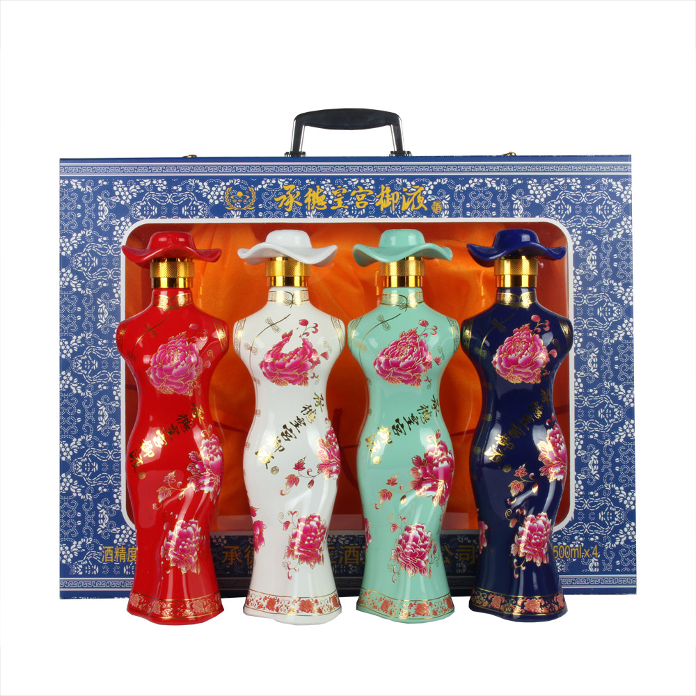 承德老酒_承德避暑山庄平泉老酒宫中王皇宫御液酒旗袍4瓶1斤礼盒酒